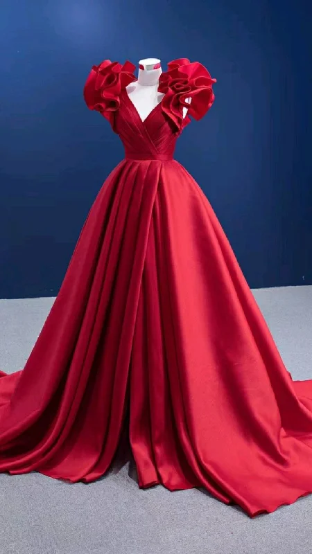 Exclusive Savings wrap-around dresswrap-around dressRed Pageant Dress Ruffle Prom Dress V-neck Satin Formal Gown Y4965 Exclusive Savings wrap-around dresswrap-around dressRed Pageant Dress Ruffle Prom Dress V-neck Satin Formal Gown Y4965