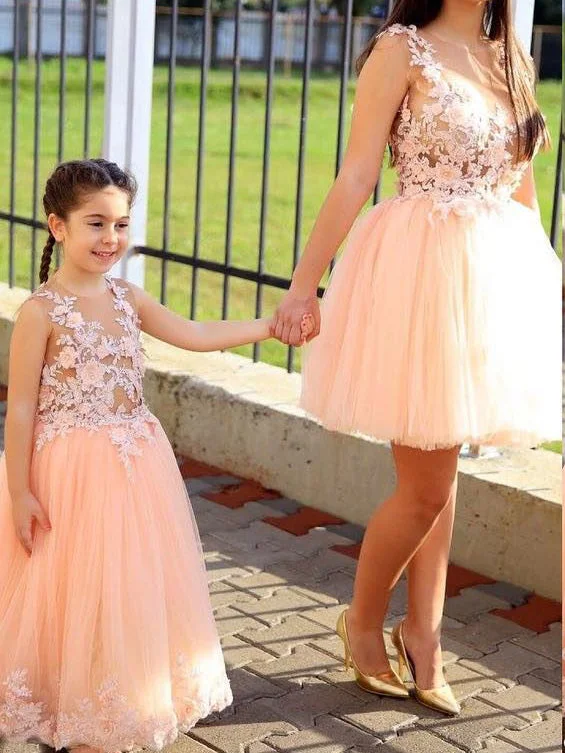 Best Seller Beautiful Short Prom Dresses Scoop Ball Gown Pearl Pink Homecoming Dress JKS144