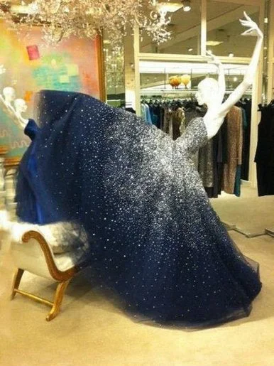Discount Extravaganza Dark Navy Prom Dresses Sweetheart Floor-length Sexy Prom Dress/Evening Dress JKL270