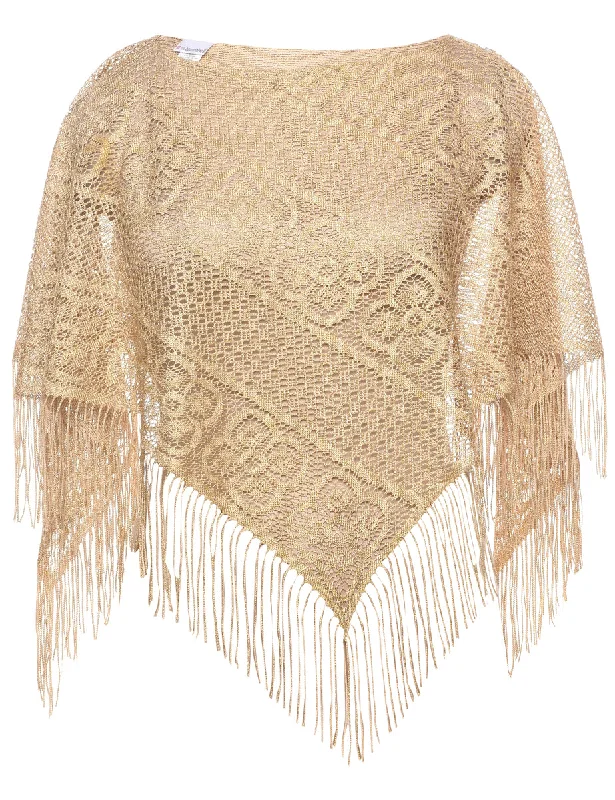 Deal Dash comfortable coatLight Brown Poncho - L