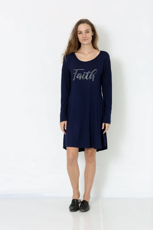 Special Buy casual dresscasual dressLS HOTFIX HILO RS ALINE DRESS W/PKTS - D2647-J841-NAVY