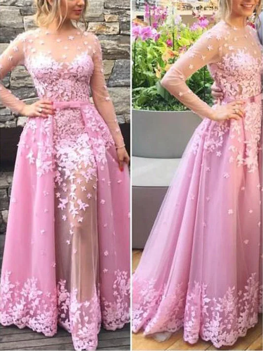 Instant Discount Long Sleeve Prom Dresses Detachable Train Sexy Prom Dress/Evening Dress JKL050