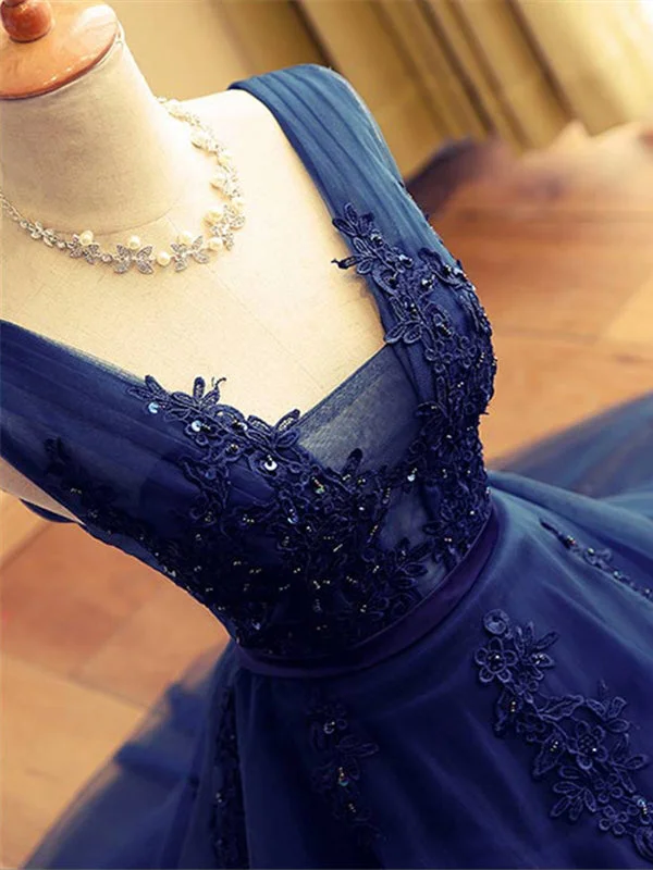 Super Sale Beautiful Homecoming Dress Sexy Straps Dark Navy Short Prom Dress Party Dress JK341