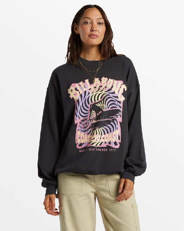 Stock Clearance zip-up gym hoodieBillabong Ride In Oversized Crewneck Sweatshirt - BLACK SANDS 4