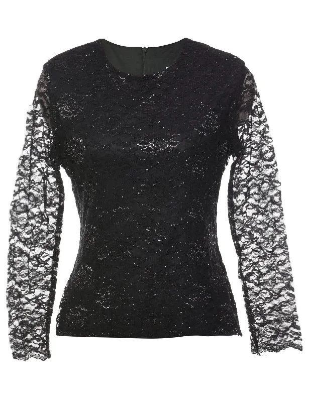 Best Deals stylish lightweight coatFloral Lace Evening Top - M