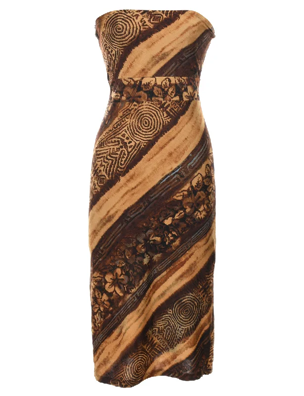 Deal Dash insulated trench coatFloral Pattern Strapless Dress - XS