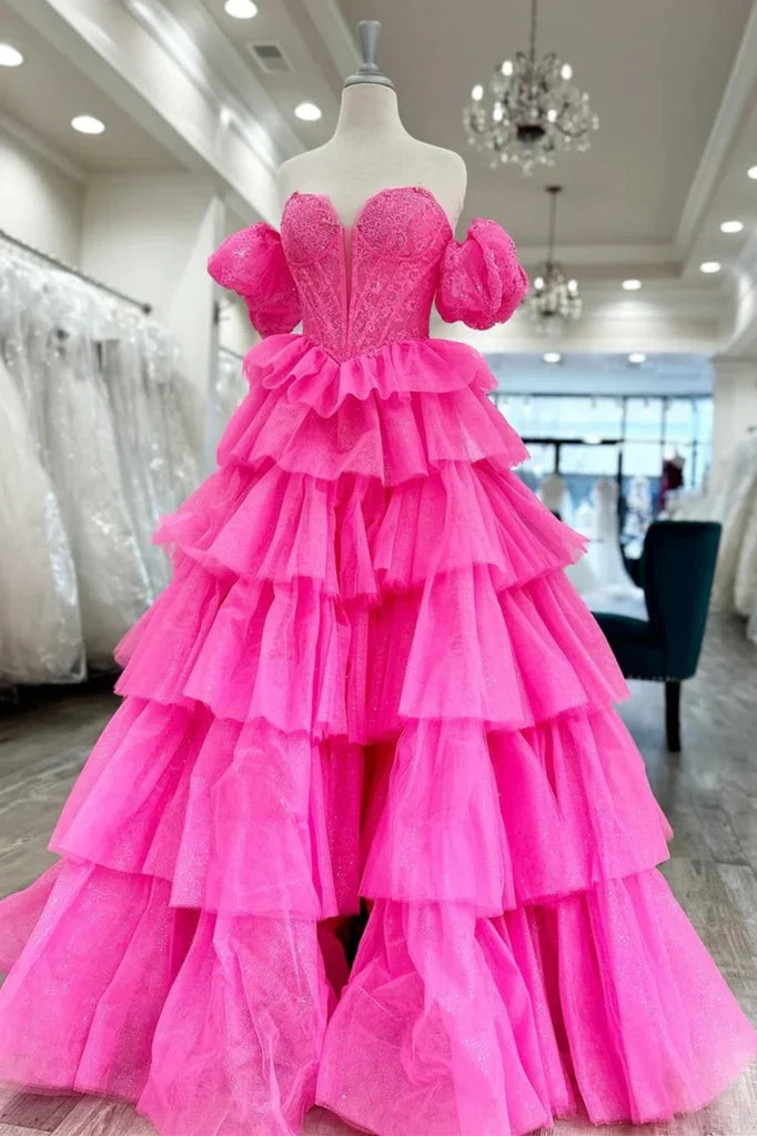 Special Discount vintage dressvintage dressSweetheart Puff Sleeves A-Line Tiered Formal Prom Dress Special Discount vintage dressvintage dressSweetheart Puff Sleeves A-Line Tiered Formal Prom Dress