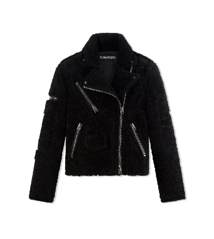 Huge Savings urban street coatTom Ford Womens Sherpa Jacket In Black
