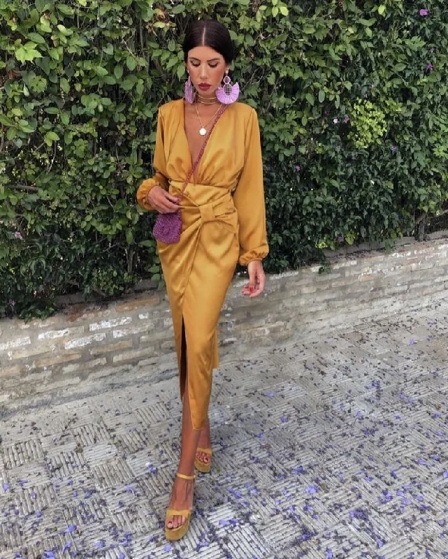 Flash Sale mini dressmini dressElegant Long Sleeve Wrap Dress,Fashion Yellow Prom Dress Y4756 Flash Sale mini dressmini dressElegant Long Sleeve Wrap Dress,Fashion Yellow Prom Dress Y4756