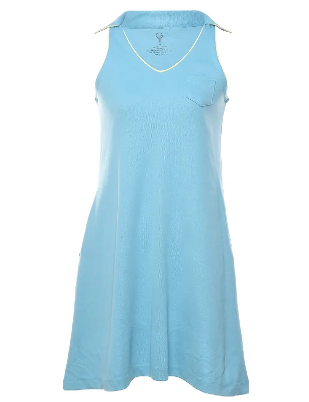 Steals and Deals comfortable coatAqua Blue Jersey Dress - S