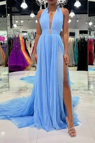 Limited Time Offer chic slip dresschic slip dressChiffon A-Line V-Neck Halter With Side Slit Prom Dress Limited Time Offer chic slip dresschic slip dressChiffon A-Line V-Neck Halter With Side Slit Prom Dress