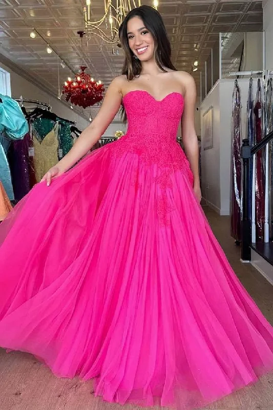 Bargain Prices knit dressknit dressHot Pink Tulle Sweetheart Appliques Prom Dress Y4968 Bargain Prices knit dressknit dressHot Pink Tulle Sweetheart Appliques Prom Dress Y4968