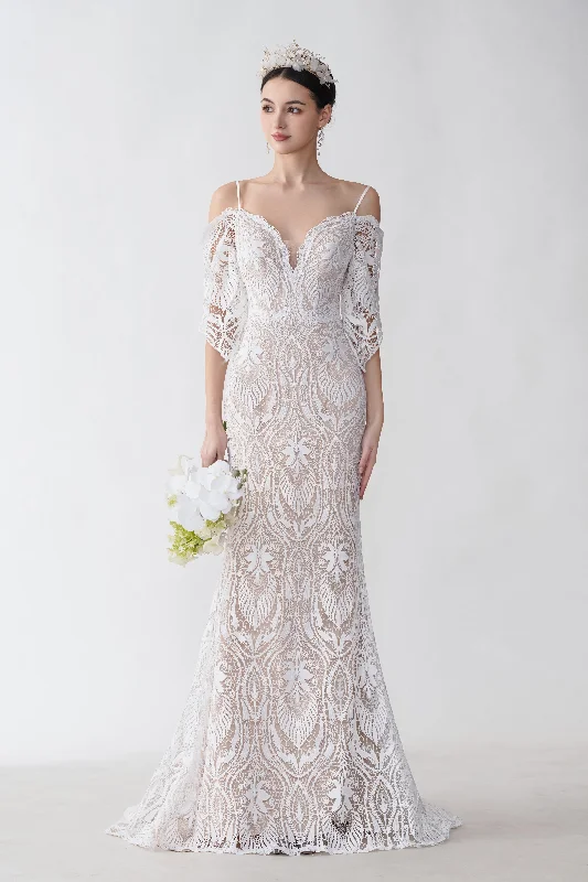 Can't Miss Beautiful Lace Trumpet Wedding Dress GJS2428