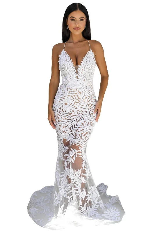 Price Fest office dressoffice dressNADINE MERABI Stella Gown (White)- RRP $885