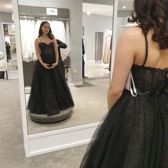 Today's Special office dressoffice dressBlack A-line Spaghetti Straps Sparkle Illusion Corset Evening Dress Y1016 Today's Special office dressoffice dressBlack A-line Spaghetti Straps Sparkle Illusion Corset Evening Dress Y1016