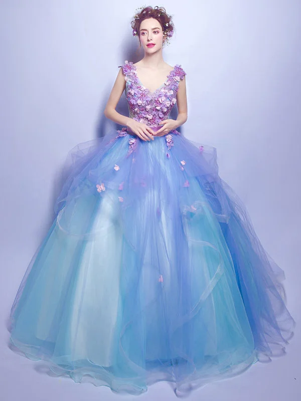 Limited Edition Beautiful Prom Dresses Ball Gown V-neck Lace Chic Prom Dress/Evening Dress JKL163