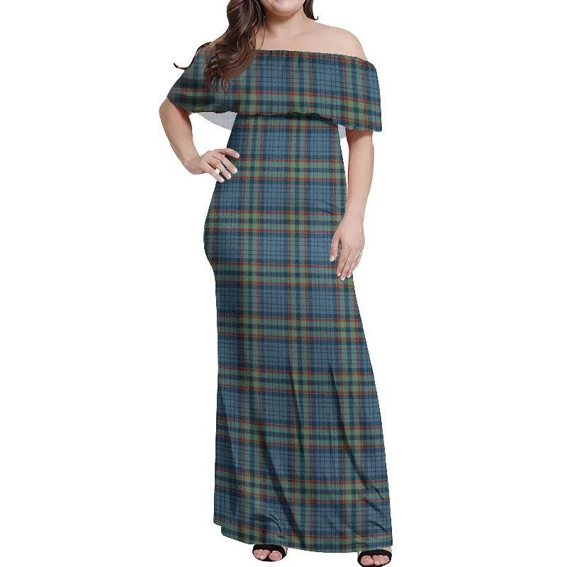 Bargain Prices Ralston UK Tartan Off Shoulder Long Dress