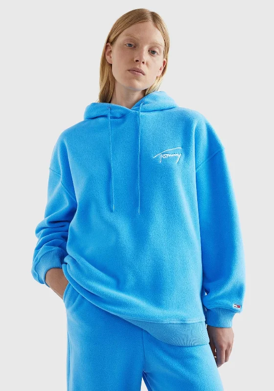 Blowout Deals fashion-forward hoodieTommy Jeans Womens Oversize Fleece Hoodie, Blue