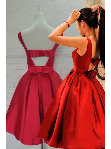 Value Deals Cheap Homecoming Dresses Bowknot A-line Short Prom Dress Cute Party Dress JK587