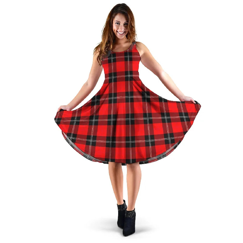 Amazing Deals Ramsay Modern Tartan Sleeveless Midi Womens Dress