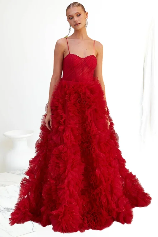 Take Advantage spaghetti strap dressspaghetti strap dressTANIA OLSEN Devere Gown (Ruby Red)