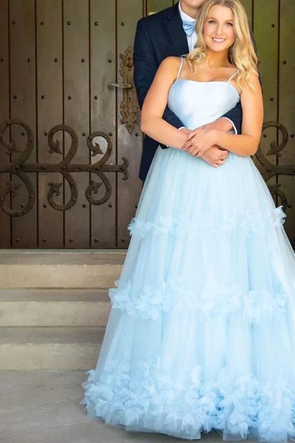 Special Buy romantic dressromantic dressTulle A-Line Spaghetti Straps Floral Formal Prom Dress Special Buy romantic dressromantic dressTulle A-Line Spaghetti Straps Floral Formal Prom Dress