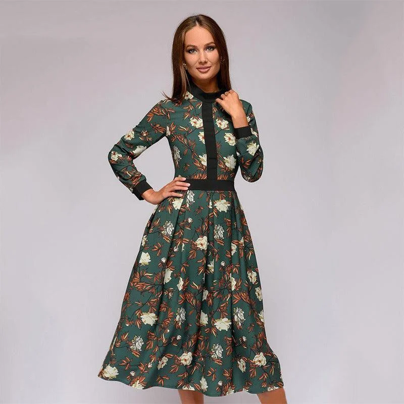 Exclusive Preview tiered dresstiered dressPrinted women's stitching dress