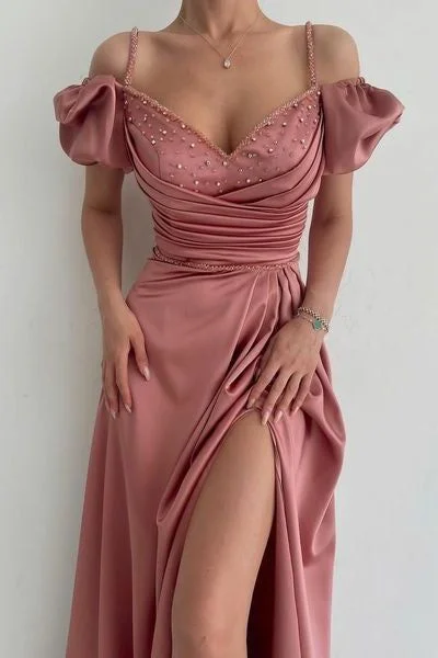 Buy Now sleek dresssleek dressElegant Dusty Rose Off-the-shoulder A-line Prom Dress With Slit Y4829 Buy Now sleek dresssleek dressElegant Dusty Rose Off-the-shoulder A-line Prom Dress With Slit Y4829