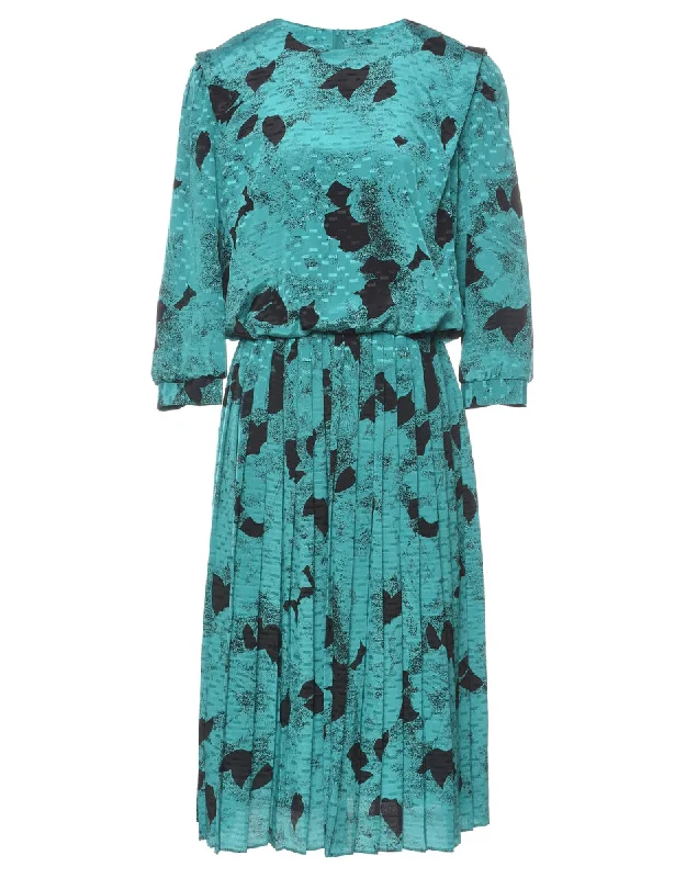Closeout stylish lightweight coatFloral Print Blouson Dress - M