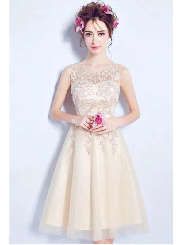 Price Smash Beautiful Homecoming Dress Knee-length Appliques Short Prom Dress Party Dress JK446
