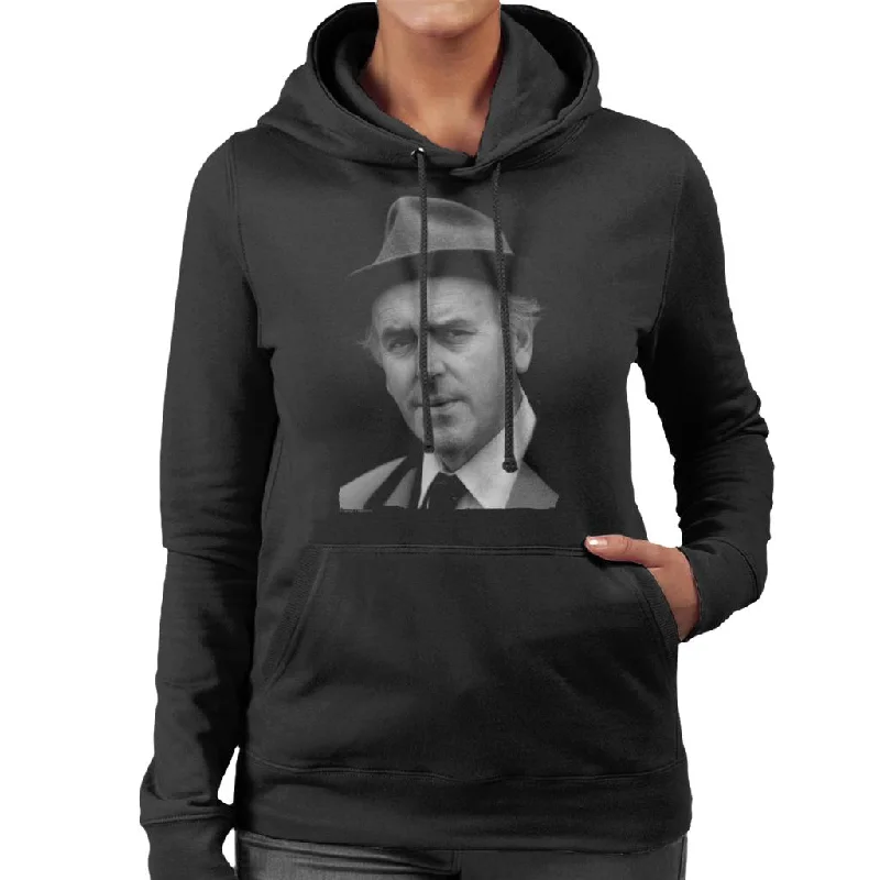 Huge Savings trendy hooded sweatshirtTV Times Actor George Cole Minder 1982 Women's Hooded Sweatshirt