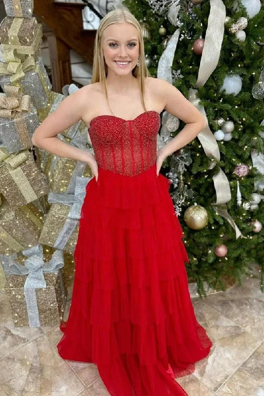 Markdowns sleek midi dresssleek midi dressSweetheart Strapless Beaded Tiered Long A-Line Prom Dress Markdowns sleek midi dresssleek midi dressSweetheart Strapless Beaded Tiered Long A-Line Prom Dress