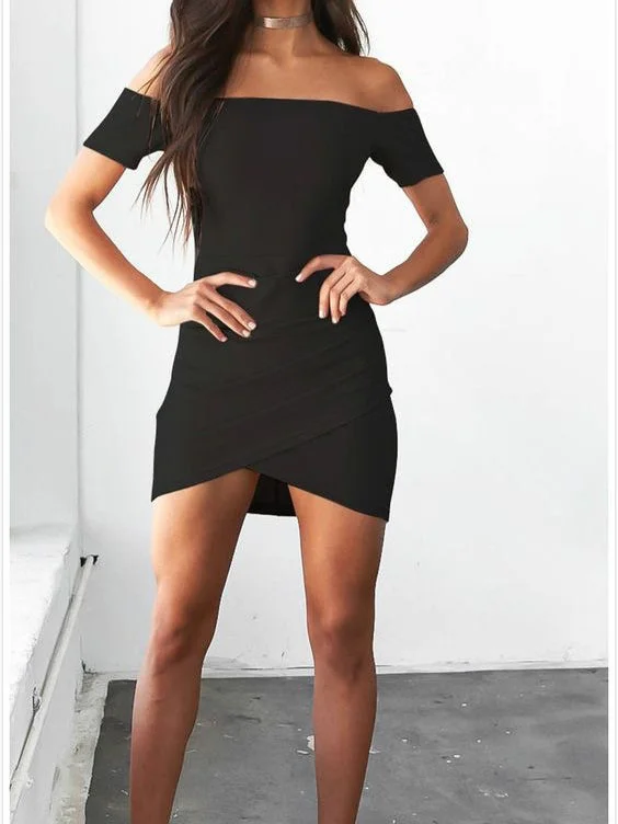 Midnight Madness Little Black Dress Sexy Homecoming Dresses Sheath Short Prom Dress Fashion Party Dress JK927