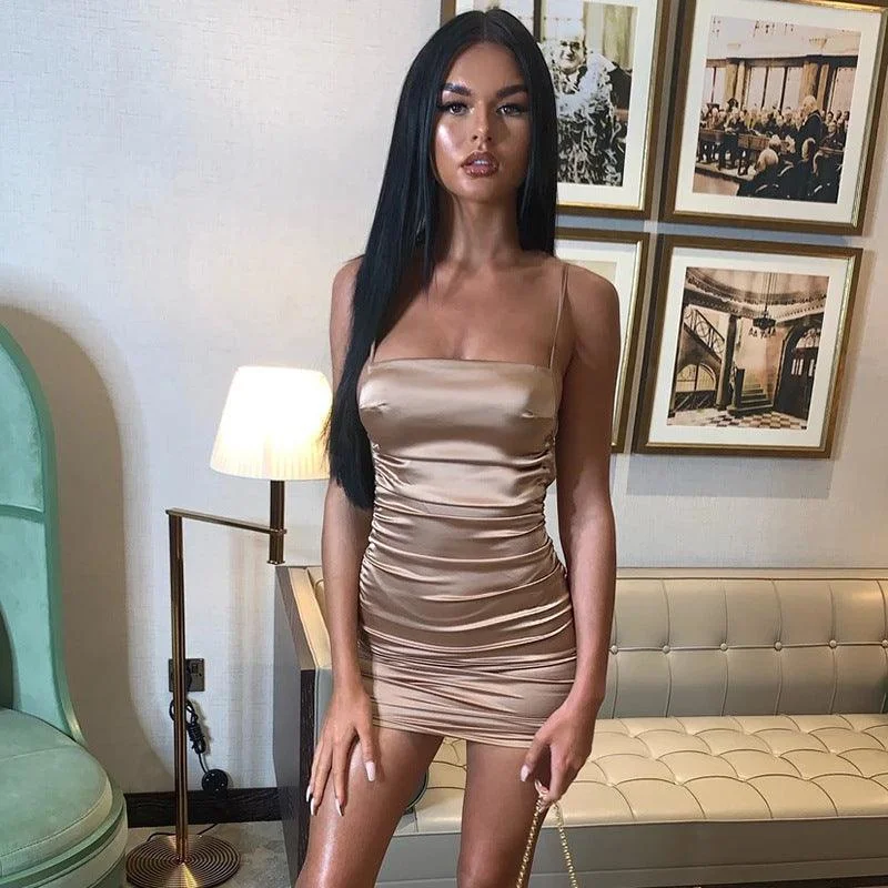 Year-End Clearance stylish party dressstylish party dressFashion Dress With Pleated Straps And Open Back