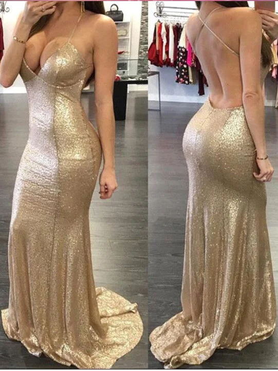 Bonus Savings Chic Prom Dresses Sheath/Column Spaghetti Straps Long Prom Dress/Evening Dress JKL158