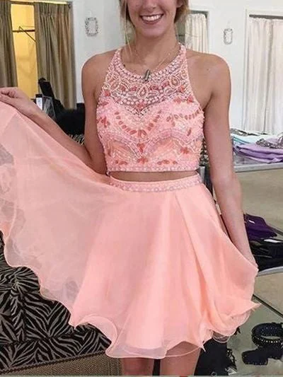 Price Rollback Chic Sexy Homecoming Dress Two Piece Tulle Short Prom Dress Party Dress JK435