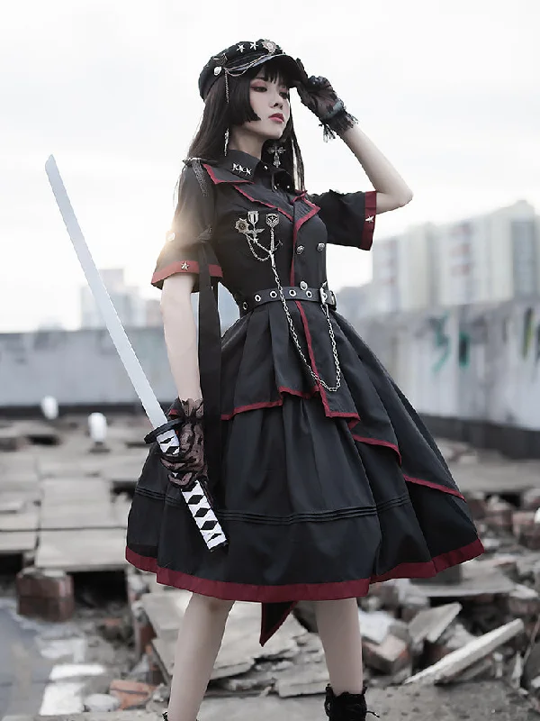 Limited Stock high-waisted dresshigh-waisted dressChunLv Lolita~The Loser Eats Dust~Handsome Gothic Lolita OP
