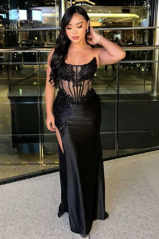 Markdown Madness trendy bodycon dresstrendy bodycon dressBateau Strapless Sheer Empire Mermaid Formal Dress For Black Girls