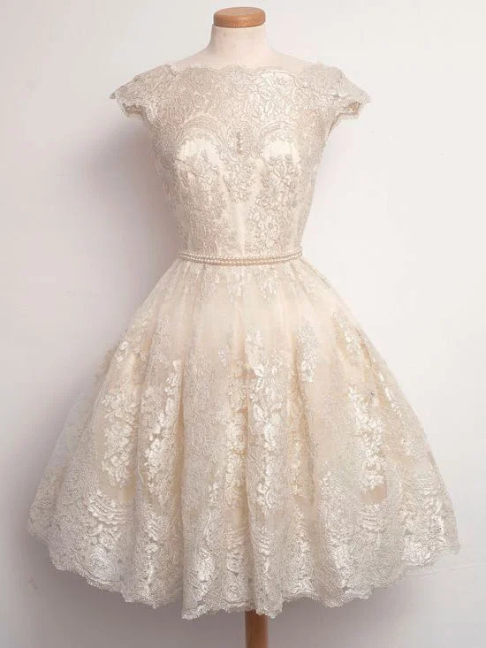 Friends and Family Sale Beautiful Homecoming Dress Vintage Ivory Tulle Short Prom Dress Party Dress JK276