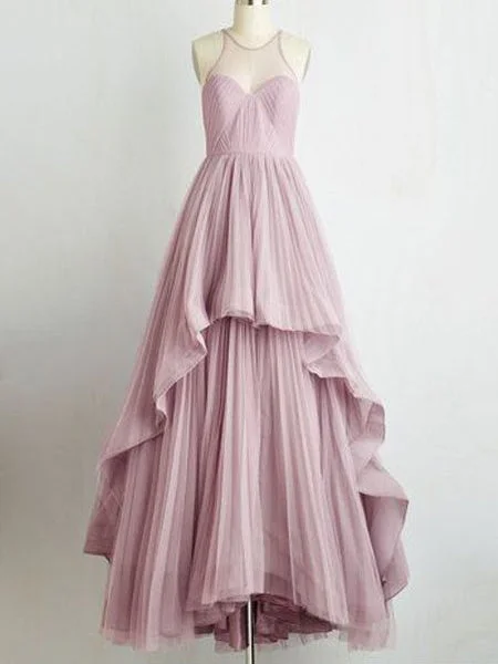 Holiday Sale Long Prom Dress A-line Floor-length Ruffles Prom Dress/Evening Dress JKL209