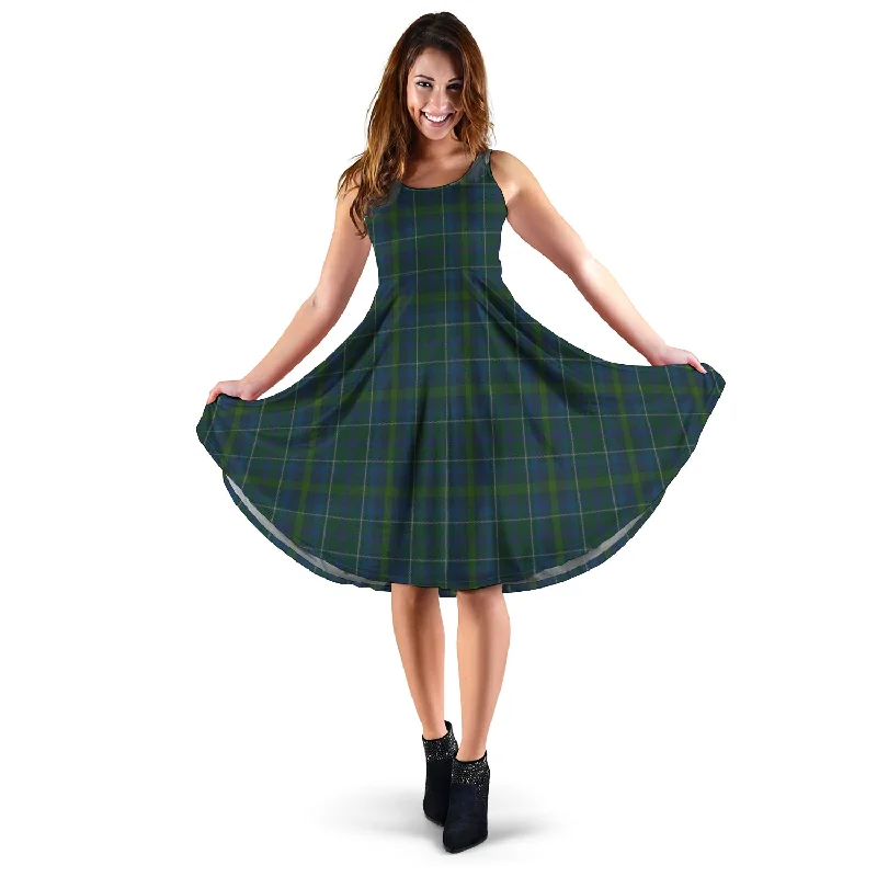 Stock Clearance Protheroe of Wales Tartan Sleeveless Midi Womens Dress