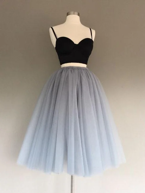 Price Drop Alert Two Pieces Homecoming Dress Black and Silver Short Prom Dress Party Dress JKS062