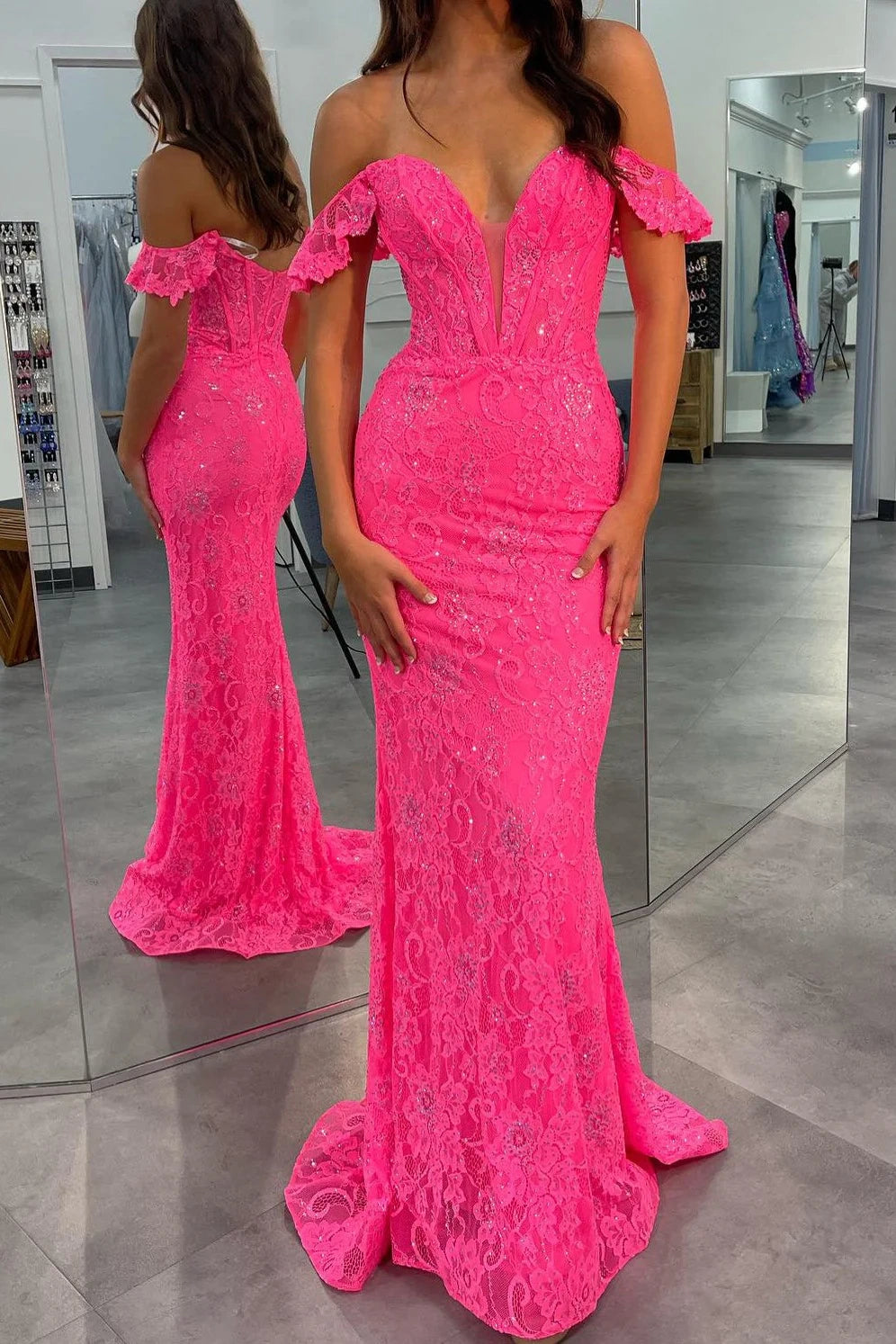 Final Clearance stylish dressstylish dressOff-Shoulder Sleeveless Fully Lace Mermaid Prom Dress Final Clearance stylish dressstylish dressOff-Shoulder Sleeveless Fully Lace Mermaid Prom Dress