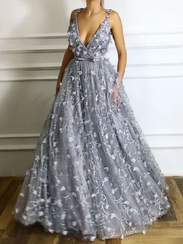 Super Deal Chic Prom Dresses Straps A line Lace Prom Dress Beautiful Evening Dress JKL979