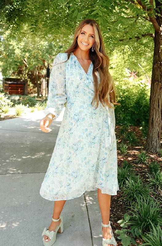 Price Cut Hillary Blue Floral Dress - DM Exclusive - Nursing Friendly - Maternity Friendly