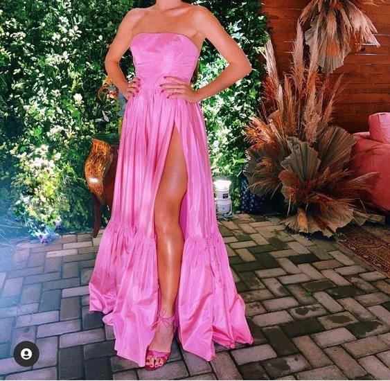 One-DAY Sale boho dressboho dressStrapless Pink Satin Long Evening Dress Classy Pink Prom Dress Y442 One-DAY Sale boho dressboho dressStrapless Pink Satin Long Evening Dress Classy Pink Prom Dress Y442
