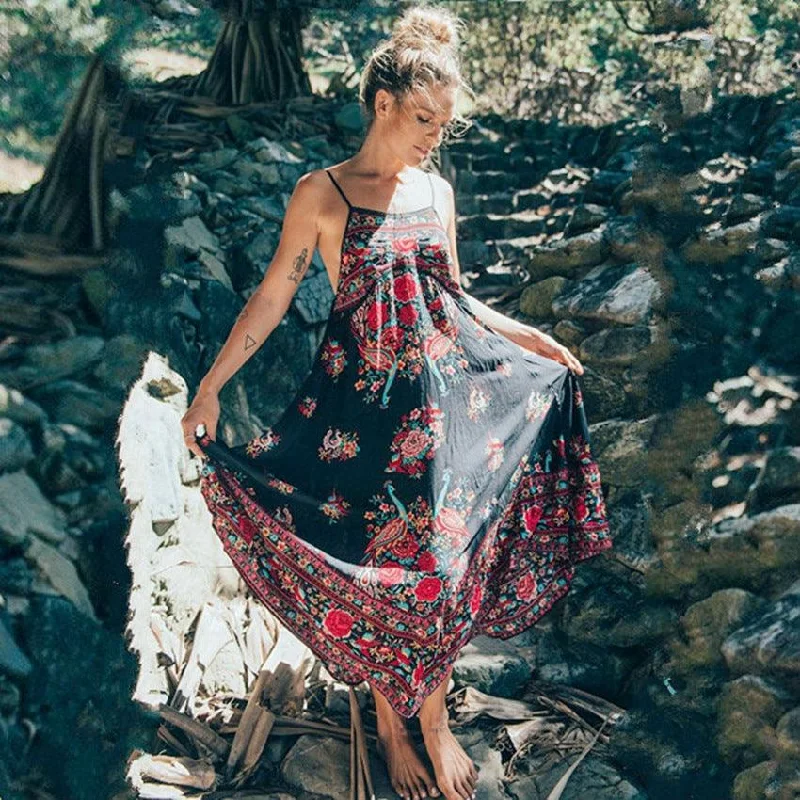 Sale Event modern dressmodern dressPeacock print suspender dress