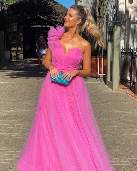 Fantastic Offers sleeveless dresssleeveless dressOne Shoulder Sweetheart Floor-Length Tulle Prom Dresses Y4824 Fantastic Offers sleeveless dresssleeveless dressOne Shoulder Sweetheart Floor-Length Tulle Prom Dresses Y4824