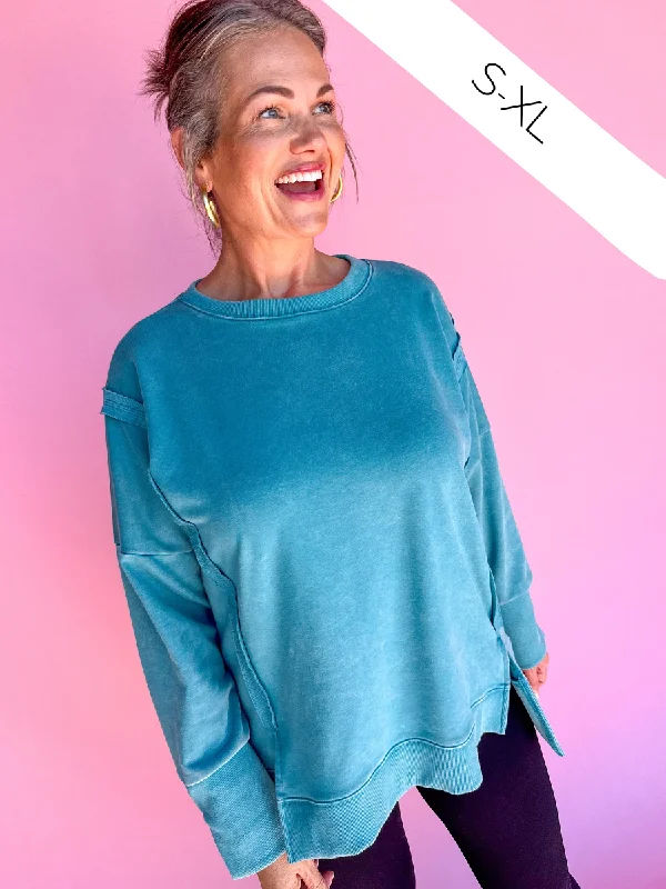 Special Price eco-friendly sports hoodieCasual Meetup Sweatshirt - Teal