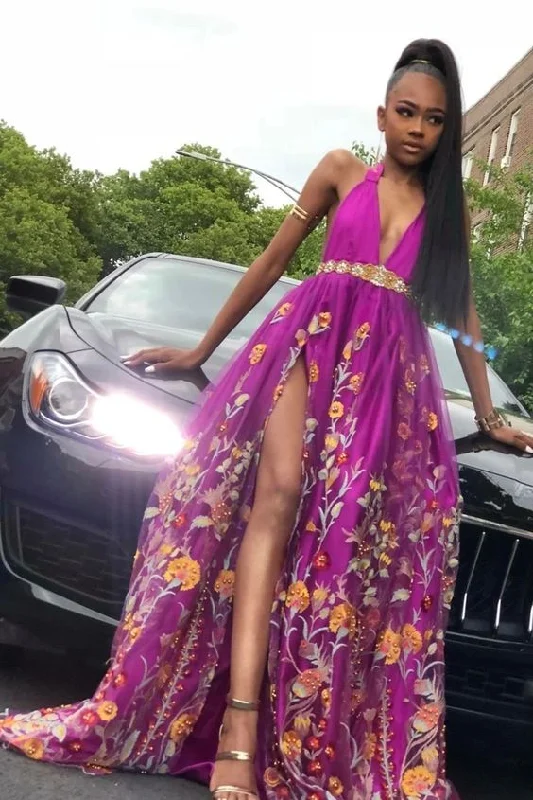 Stock Clearance floral midi dressfloral midi dressPurple A Line Deep V Neck High Slit Tulle Prom Dresses Long Evening Dresses Y894 Stock Clearance floral midi dressfloral midi dressPurple A Line Deep V Neck High Slit Tulle Prom Dresses Long Evening Dresses Y894